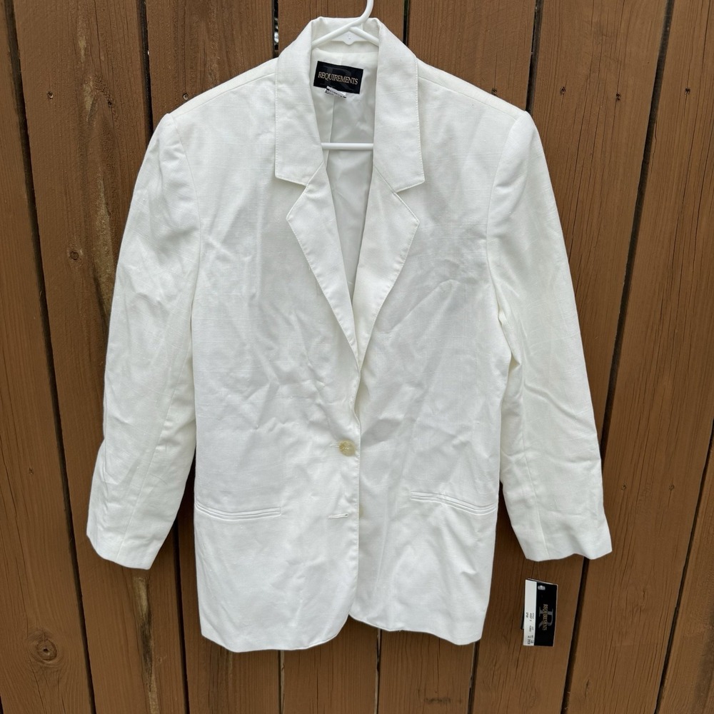 Requirements NWT Vintage Y2K Preppy Spring Oyster Button Blazer Jacket 12 Tobago